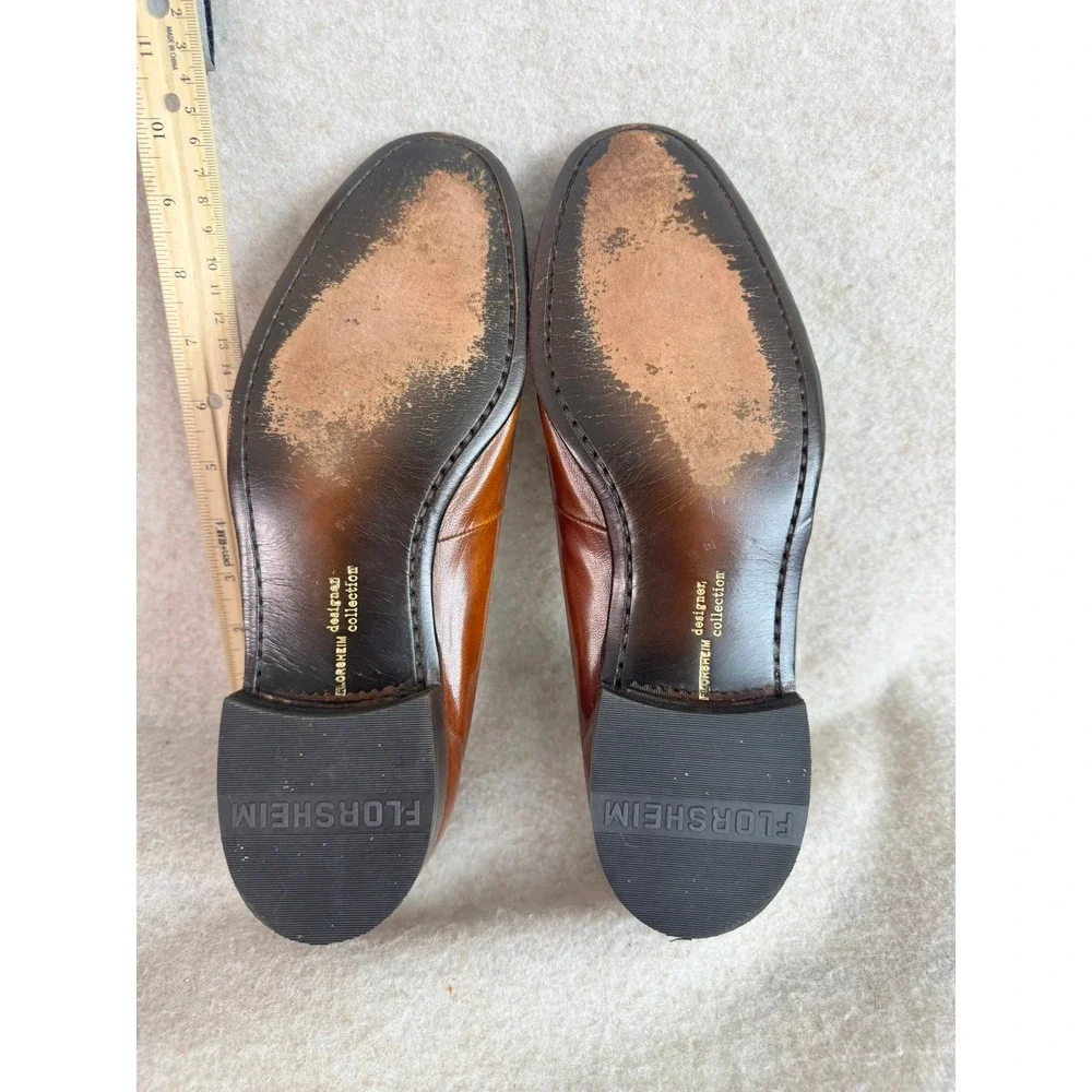 Florsheim Designer Collection Mens 9.5 C Tassel Loafer Leather Brown Dress Shoes